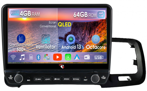 S60 V60 2011-2020 - Navigatie dedicata S60 V60 2011-2020 cu butoane rotative model 2024, 4 GB RAM 64 ROM, Quadcore, Android 13, Display QLED, 9", DSP, Carplay, Android Auto, Internet, Youtube , Waze ,