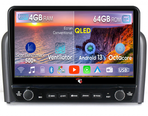 S80 1998-2006 - Navigatie dedicata S80 1998-2006 cu butoane rotative model 2024, 4 GB RAM 64 ROM, Quadcore, Android 13, Display QLED, 9", DSP, Carplay, Android Auto, Internet, Youtube , Waze ,