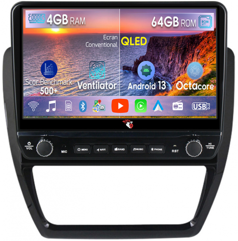 Sagitar 2012-2016 - Navigatie dedicata Sagitar 2012-2016 cu butoane rotative model 2024, 4 GB RAM 64 ROM, Quadcore, Android 13, Display QLED, 10", DSP, Carplay, Android Auto, Internet, Youtube , Waze , WI-FI