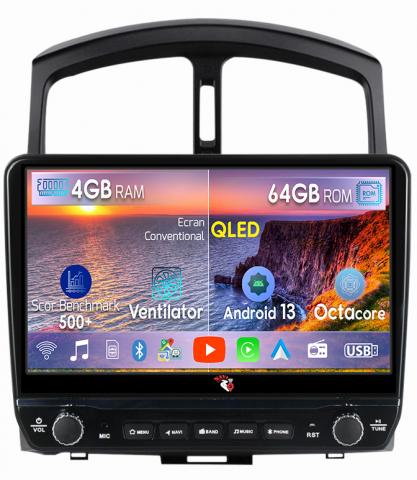 Santa Fe 1 2000-2006 - Navigatie dedicata Santa Fe 2006-2015 cu butoane rotative model 2024, 4 GB RAM 64 ROM, Quadcore, Android 13, Display QLED, 9", DSP, Carplay, Android Auto, Internet, Youtube , Waze , WI-FI