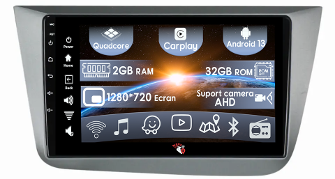 Seat - (Resigilata) Navigatie dedicata Seat Altea 2004-2015, 2GB RAM 32GB ROM, Quad Core, Display 9" IPS Full HD, Carplay, Android 13, Bluetooth, Magazin Play, Suport camere AHD