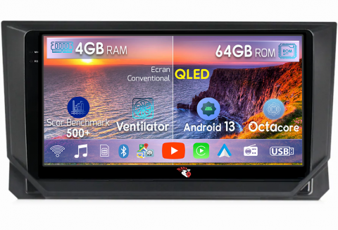 Seat - Navigatie dedicata Seat Ibiza 2017-2022, 4GB RAM 64GB ROM, Octacore, Android 13, Display QLED 9", DSP, Carplay, Android Auto, Internet, Youtube, Waze, WIFI, Bluetooth