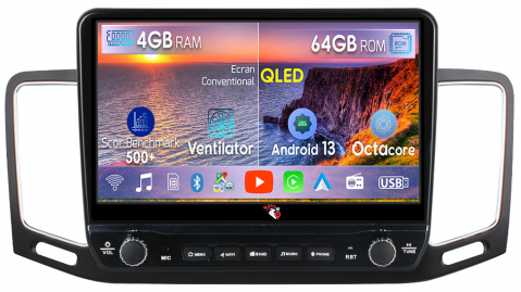 Sharan 2012-2018 - Navigatie dedicata Sharan 2012-2018 cu butoane rotative model 2024, 4 GB RAM 64 ROM, Quadcore, Android 13, Display QLED, 9", DSP, Carplay, Android Auto, Internet, Youtube , Waze , WI-FI