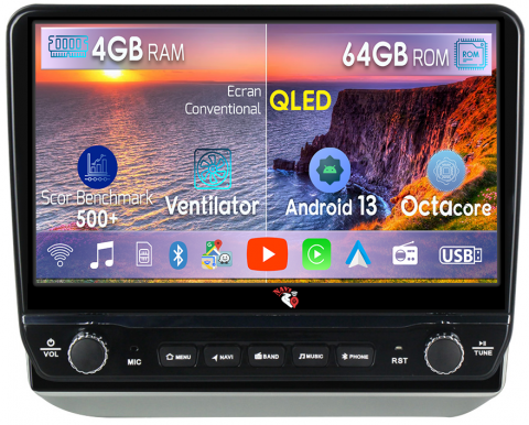 Skoda - Navigatie dedicata Skoda Fabia 2007-2014 cu butoane rotative model 2024, 4 GB RAM 64 ROM, Quadcore, Android 13, Display QLED, 10", DSP, Carplay, Android Auto, Internet, Youtube , Waze , WI-FI