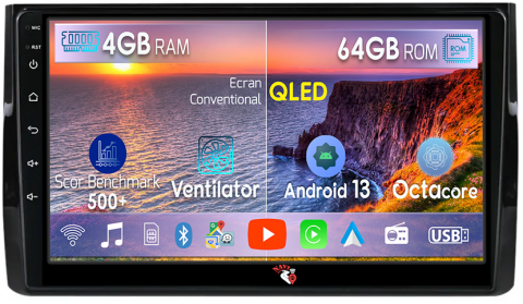 Skoda - Navigatie dedicata Skoda Kodiaq 2016-2018, 4GB RAM 64GB ROM, Octacore, Android 13, Display QLED 9", DSP, Carplay, Android Auto, Internet, Youtube, Waze, WIFI, Bluetooth