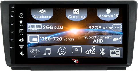 Navigatii 2GB RAM - (Resigilata) Navigatie dedicata Skoda Octavia 2008-2013, 2GB RAM 32GB ROM, Quad Core, Display 9" IPS Full HD, Carplay, Android 13, Bluetooth, Magazin Play, Suport camere AHD