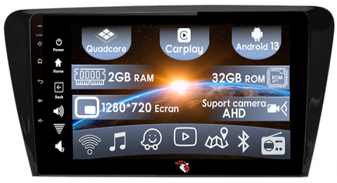Navigatii 2GB RAM - (Resigilata) Navigatie dedicata Skoda Octavia 2013-2018, 2GB RAM 32GB ROM, Quad Core, Display 10" IPS Full HD, Carplay, Android 13, Bluetooth, Magazin Play, Suport camere AHD