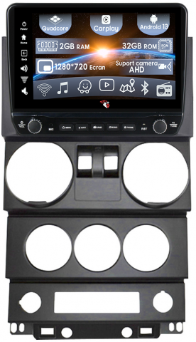 Navigatii Dedicate - Navigatie dedicata Wrangler Rubicon 2008-2010 cu butoane rotative model 2024, 9 Inch, 2GB RAM 32GB ROM, Quadcore, Android 13, WiFi, Bluetooth, Magazin Play