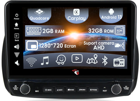 Mercedes-Benz - Navigatie dedicata Smart 2014-2020 cu butoane rotative model 2024, 10 Inch, 2GB RAM 32GB ROM, Quadcore, Android 13, WiFi, Bluetooth, Magazin Play