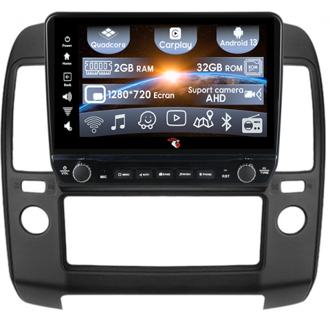 Pathfinder R51 (2004-2012) - Navigatie dedicata Navara 2004-2010 cu butoane rotative model 2024, 9 Inch, 2GB RAM 32GB ROM, Quadcore, Android 13, WiFi, Bluetooth, Magazin Play