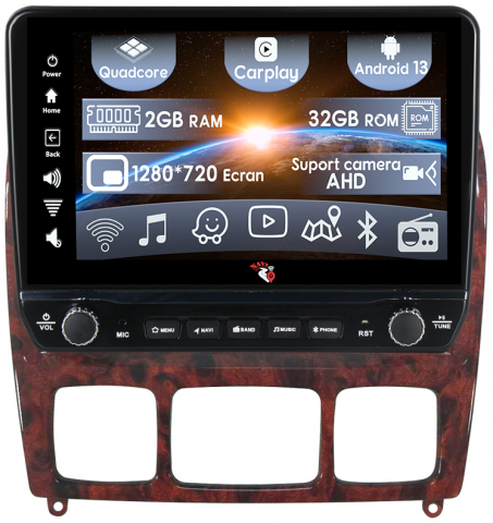 Mercedes-Benz - Navigatie dedicata S Class 1998-2005 cu butoane rotative model 2024, 10 Inch, 2GB RAM 32GB ROM, Quadcore, Android 13, WiFi, Bluetooth, Magazin Play