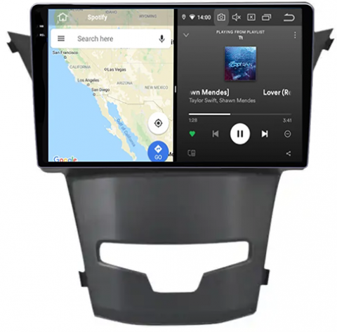 Navigatie dedicata Ssangyong Actyon 2013-2017, 12GB RAM 256GB ROM, Android 13, Rezolutie 2K, Display QLED, 9", DSP, Carplay, Android Auto, Internet, Youtube, Waze, Wi Fi, USB [3]
