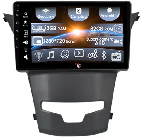 SsangYong - (Resigilata) Navigatie dedicata Ssangyong Actyon 2013-2017, 2GB RAM 32GB ROM, Quad Core, Display 9" IPS Full HD, Carplay, Android 13, Bluetooth, Magazin Play, Suport camere AHD