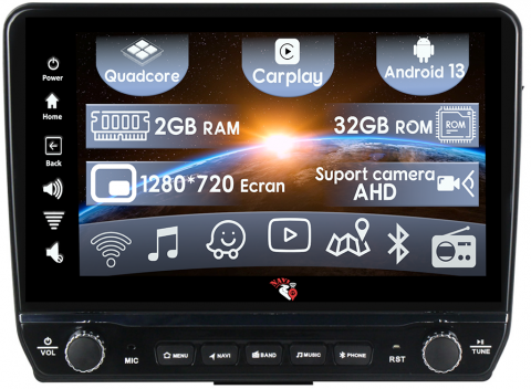 I40 2016 - Navigatie dedicata i40 2016 cu butoane rotative model 2024, 9 Inch, 2GB RAM 32GB ROM, Quadcore, Android 13, WiFi, Bluetooth, Magazin Play
