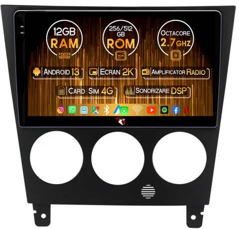Subaru - Navigatie dedicata Subaru Impreza 2002-2007, 12GB RAM 256GB ROM, Android 13, Rezolutie 2K, Display QLED, 9", DSP, Carplay, Android Auto, Internet, Youtube, Waze, Wi Fi, USB