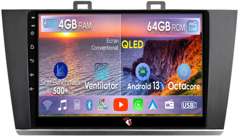 Subaru - Navigatie dedicata Subaru Legacy Outback 2015-2018, 4GB RAM 64GB ROM, Octacore, Android 13, Display QLED 9", DSP, Carplay, Android Auto, Internet, Youtube, Waze, WIFI, Bluetooth