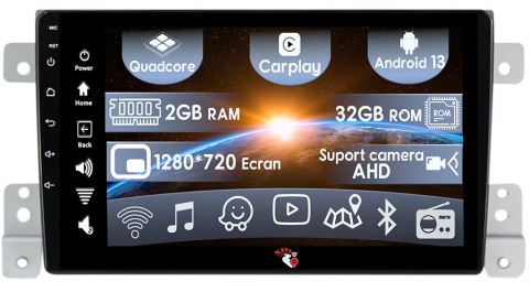 Suzuki - (Resigilata) Navigatie dedicata Suzuki Grand Vitara 2 2005-2013, 2GB RAM 32GB ROM, Quad Core, Display 9" IPS Full HD, Carplay, Android 13, Bluetooth, Magazin Play, Suport camere AHD