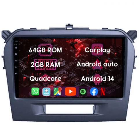 (Resigilata) Navigatie dedicata Suzuki Grand Vitara 2016+, 2GB RAM 32GB ROM, Quad Core, Display 9" IPS Full HD, Carplay, Android 13, Bluetooth, Magazin Play, Suport camere AHD [7]