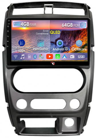 Jimny 2007-2012 - Navigatie dedicata Suzuki Jimny 2007-2012, 4GB RAM 64GB ROM, Octacore, Android 13, Display QLED 9", DSP, Carplay, Android Auto, Internet, Youtube, Waze, WIFI, Bluetooth