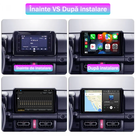 Navigatie dedicata Suzuki Jimny 2018-2020, 12GB RAM 256GB ROM, Android 13, Rezolutie 2K, Display QLED, 9", DSP, Carplay, Android Auto, Internet, Youtube, Waze, Wi Fi, USB [4]
