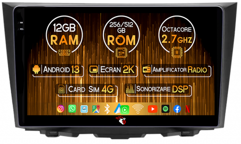 Kizashi 2009-2015 - Navigatie dedicata Suzuki Kizashi 2009-2015, 12GB RAM 256GB ROM, Android 13, Rezolutie 2K, Display QLED, 9", DSP, Carplay, Android Auto, Internet, Youtube, Waze, Wi Fi, USB