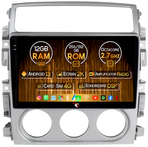 Suzuki - Navigatie dedicata Suzuki Liana 2004-2008, 12GB RAM 256GB ROM, Android 13, Rezolutie 2K, Display QLED, 9", DSP, Carplay, Android Auto, Internet, Youtube, Waze, Wi Fi, USB