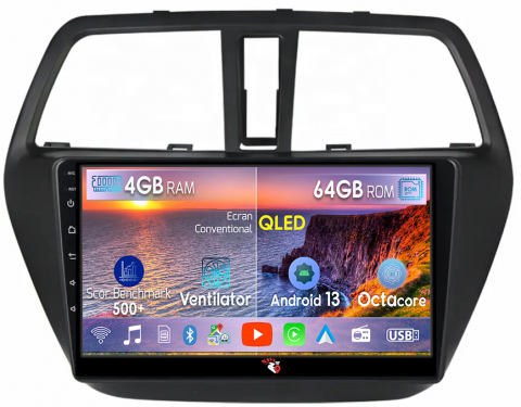 S-cross 2012-2016 - Navigatie dedicata Suzuki S-cross 2012-2016, 4GB RAM 64GB ROM, Octacore, Android 13, Display QLED 9", DSP, Carplay, Android Auto, Internet, Youtube, Waze, WIFI, Bluetooth