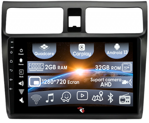 Navigatii 2GB RAM - (Resigilata) Navigatie dedicata Suzuki Swift 2003-2010, 2GB RAM 32GB ROM, Quad Core, Display 10" IPS Full HD, Carplay, Android 13, Bluetooth, Magazin Play, Suport camere AHD