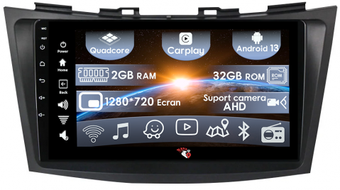 Suzuki - (Resigilata) Navigatie dedicata Suzuki Swift 2010-2017, 2GB RAM 32GB ROM, Quad Core, Display 9" IPS Full HD, Carplay, Android 13, Bluetooth, Magazin Play, Suport camere AHD