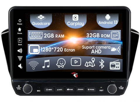 Superb 2016-2019 - Navigatie dedicata Superb 2016-2019 cu butoane rotative model 2024, 9 Inch, 2GB RAM 32GB ROM, Quadcore, Android 13, WiFi, Bluetooth, Magazin Play