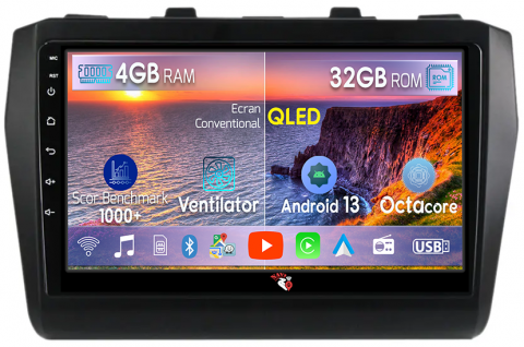 Suzuki - Navigatie dedicata Suzuki Swift 2016-2020 , 4 GB RAM 32 ROM, Android 13, Display QLED 1K, 9", DSP, Carplay, Android Auto, Internet, Youtube , Waze , WI-FI , USB , Bluetooth
