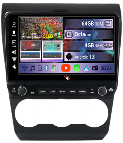 Forester 2013-2014 - Navigatie dedicata Forester 2013-2014 cu butoane rotative model 2024, 4 GB RAM 64 ROM, Quadcore, Android 13, Display QLED, 9", DSP, Carplay, Android Auto, Internet, Youtube , Waze ,