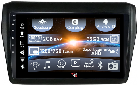 Suzuki - (Resigilata) Navigatie dedicata Suzuki Swift 2017-2020, 2GB RAM 32GB ROM, Quad Core, Display 9" IPS Full HD, Carplay, Android 13, Bluetooth, Magazin Play, Suport camere AHD