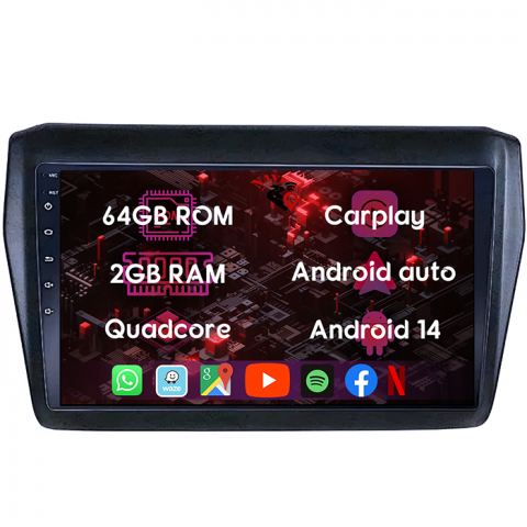 (Resigilata) Navigatie dedicata Suzuki Swift 2017-2020, 2GB RAM 32GB ROM, Quad Core, Display 9" IPS Full HD, Carplay, Android 13, Bluetooth, Magazin Play, Suport camere AHD [4]