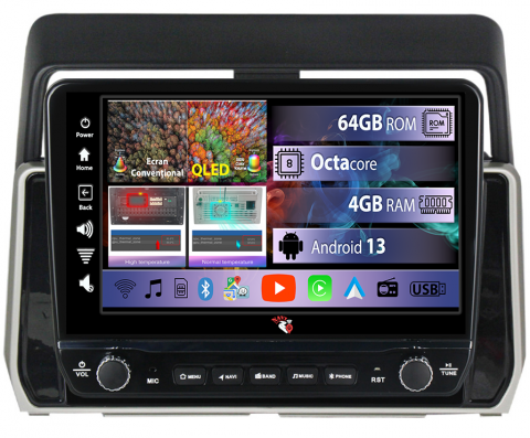 Prado 2017-2018 - Navigatie dedicata Prado 2017-2018 cu butoane rotative model 2024, 4GB RAM 64GB ROM, Quadcore, Android 13, Display QLED 10", DSP, Carplay, Android Auto, Internet, Youtube, Waze, WIFI,