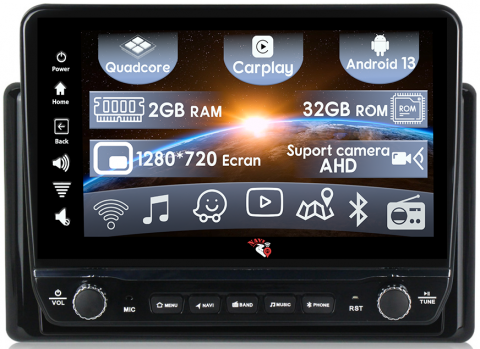 Raize - Navigatie dedicata Raize 2020 cu butoane rotative model 2024, 10 Inch, 2GB RAM 32GB ROM, Quadcore, Android 13, WiFi, Bluetooth, Magazin Play
