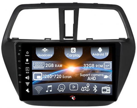 Suzuki - (Resigilata) Navigatie dedicata Suzuki SX4 2014 S Cross, 2GB RAM 32GB ROM, Quad Core, Display 9" IPS Full HD, Carplay, Android 13, Bluetooth, Magazin Play, Suport camere AHD