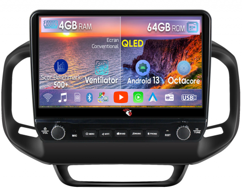 Fiat Toro - Navigatie dedicata Toro 2017-2020 cu butoane rotative model 2024, 4 GB RAM 64 ROM, Quadcore, Android 13, Display QLED, 9", DSP, Carplay, Android Auto, Internet, Youtube , Waze , WI-FI