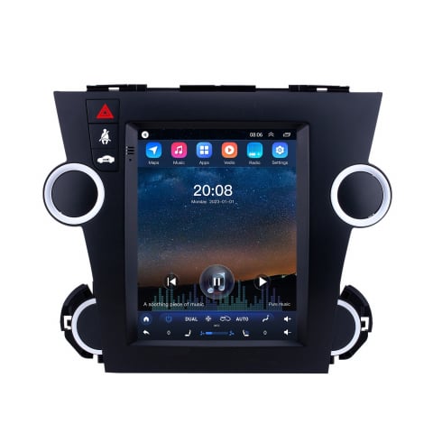 Highlander (2007-2014) - Navigatie dedicata Toyota 2009-2014 Highlander Tesla Style, fara butoane, 4GB RAM 64GB ROM, ANDROID 13, Carplay&Android Auto, 9.7 inch, Internet, Aplicatii, Waze