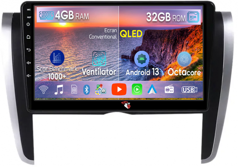 Toyota - Navigatie dedicata Toyota Allion 2007-2020, 4GB RAM 32GB ROM, Octacore, Android 14, Display QLED 1K 9", DSP, Carplay&Android Auto, SIM 4G, Bluetooth, Ventilator Activ