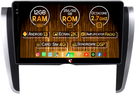 Toyota - Navigatie dedicata Toyota Allion 2007-2020, 12GB RAM 256GB ROM, Android 13, Rezolutie 2K, Display QLED, 9", DSP, Carplay, Android Auto, Internet, Youtube, Waze, Wi Fi, USB