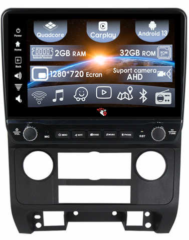 Escape 2007-2012 - Navigatie dedicata Ford Escape 2007-2012 cu butoane rotative model 2024, 9 Inch, 2GB RAM 32GB ROM, Quadcore, Android 13, WiFi, Bluetooth, Magazin Play