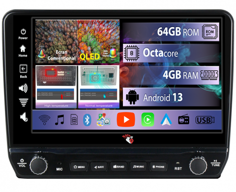 Escape 2000-2007 - Navigatie dedicata Escape 2000-2007 cu butoane rotative model 2024, 4 GB RAM 64 ROM, Quadcore, Android 13, Display QLED, 9", DSP, Carplay, Android Auto, Internet, Youtube , Waze , WI-FI