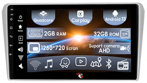 Avensis 2002-2008 - (Resigilata) Navigatie dedicata Toyota Avensis 2002-2008 Silver, 2GB RAM 32GB ROM, Quad Core, Display 9" IPS Full HD, Carplay, Android 13, Bluetooth, Magazin Play, Suport camere AHD