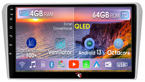 Avensis 2002-2008 - Navigatie dedicata Toyota Avensis T25 2002-2008, 4GB RAM 64GB ROM, Octacore, Android 13, Display QLED 9", DSP, Carplay, Android Auto, Internet, Youtube, Waze, WIFI, Bluetooth