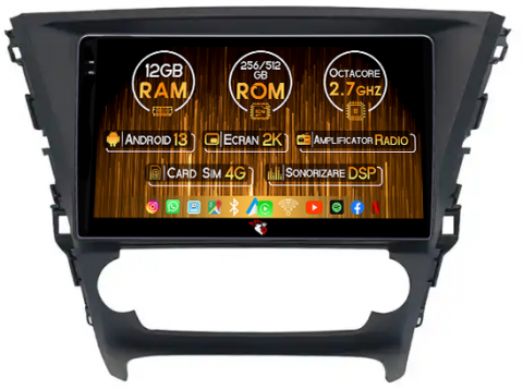 Avensis 2002-2008 - Navigatie dedicata Toyota Avensis Touring Sports, 12GB RAM 256GB ROM, Android 13, Rezolutie 2K, Display QLED, 9", DSP, Carplay, Android Auto, Internet, Youtube, Waze, Wi Fi, USB