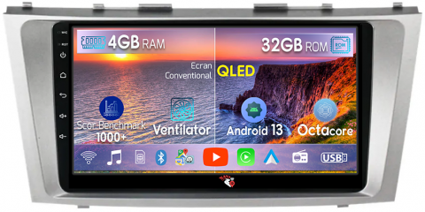 Camry 2006-2011 - Navigatie dedicata Toyota Camry 2006-2011, 4 GB RAM 32 ROM, Android 13, Display QLED 1K, 9", DSP, Carplay, Android Auto, Internet, Youtube, Waze, WI-FI, USB, Bluetooth