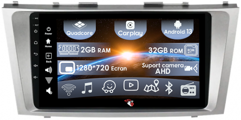 Camry 2006-2011 - (Resigilata) Navigatie dedicata Toyota Camry 2006-2011, 2GB RAM 32GB ROM, Quad Core, Display 9" IPS Full HD, Carplay, Android 13, Bluetooth, Magazin Play, Suport camere AHD