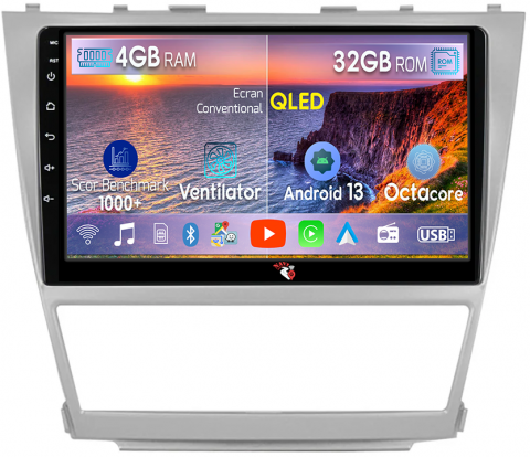 Toyota - Navigatie dedicata Toyota Camry 2007-2011, 4 GB RAM 32 ROM, Android 13, Display QLED 1K, 10", DSP, Carplay, Android Auto, Internet, Youtube, Waze, WI-FI, USB, Bluetooth