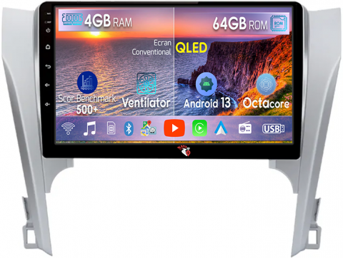 Camry 2011-2014 - Navigatie dedicata Toyota Camry 2011-2014, 4GB RAM 64GB ROM, Android 13, Display 9 " , Internet, Aplicatii, Waze, WI-FI, USB, Bluetooth, Mirrorlink
